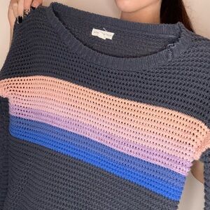 Aeropostale Navy blue striped sweater